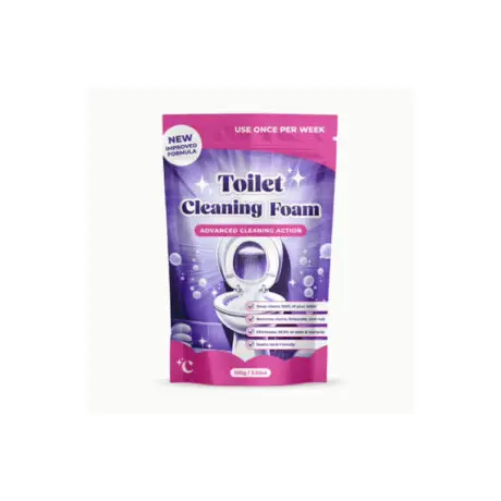 Pouch of FizzClean toilet cleaning foam powder
